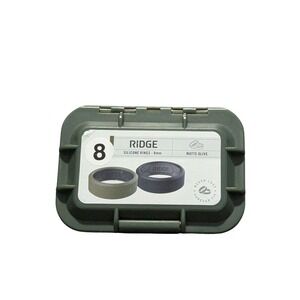 Oo4O The Ridge Wallet - 8MM SILICONE RING SET - 1 Olive & 1 Black - Size 8 "OB"
